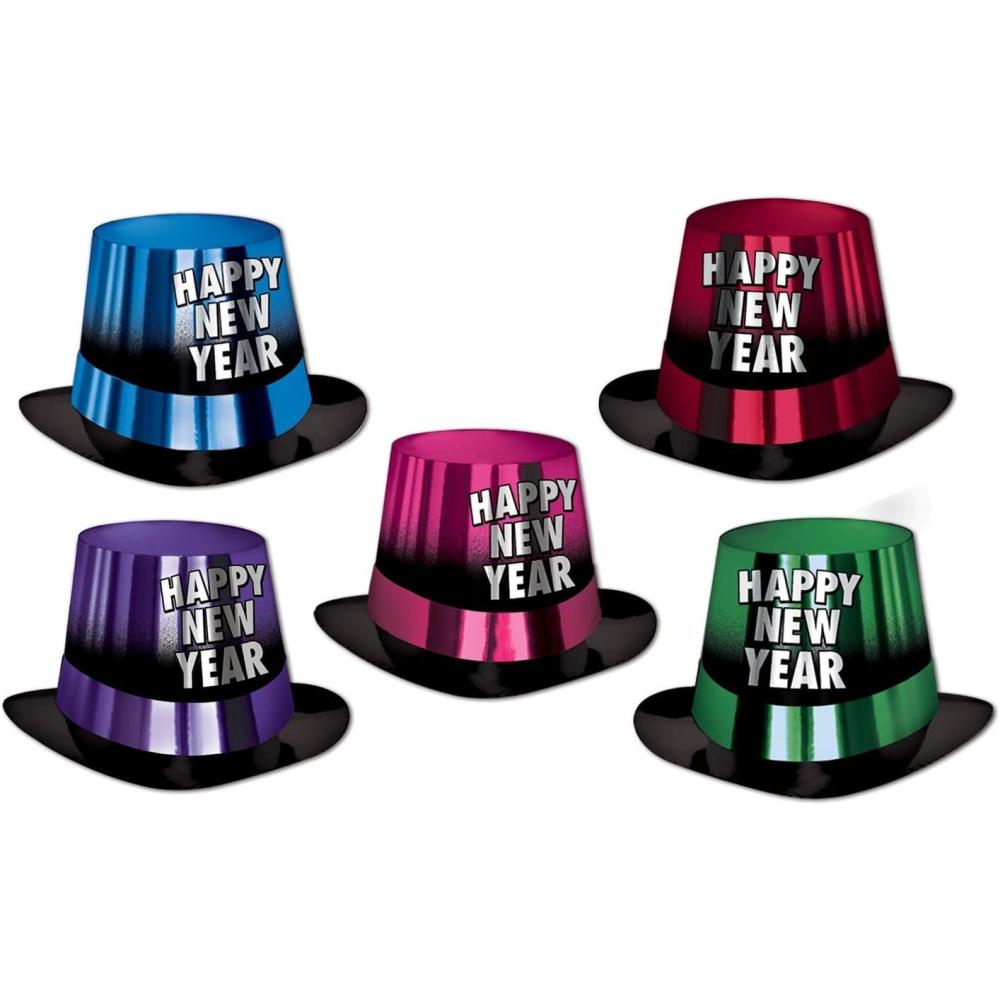 image:imageBeistle 25 Piece Entertainer Top Hats for New Years Eve Party One Size BlackAssorted