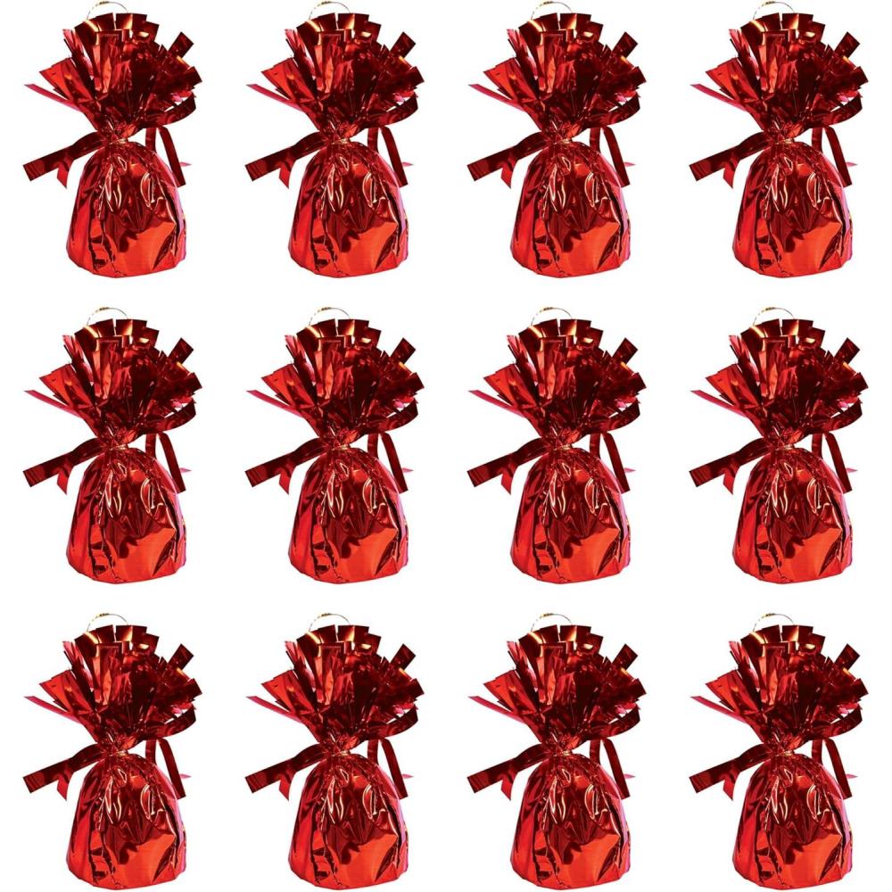 image:imageBeistle 50804R 12Piece Red Metallic Wrapped Balloon Weights
