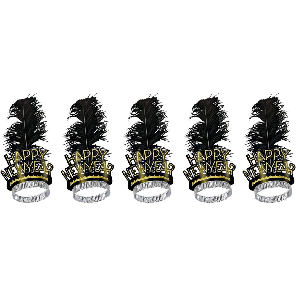 image:imageBeistle Black amp Gold Swing Tiaras 5 Piece Happy New Years Eve Party Supplies Favors One Size BlackGoldSilver