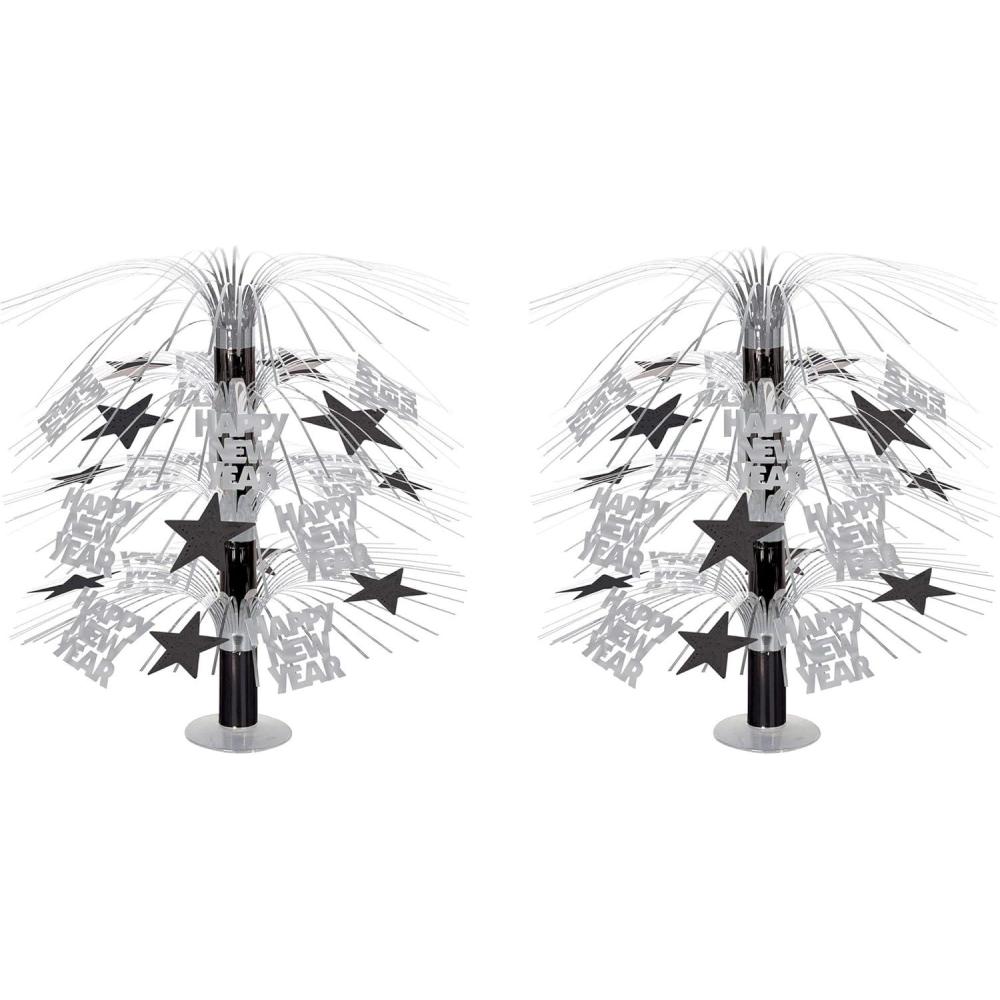 image:imageBeistle Happy New Year Cascade Centerpiece 2 Piece 18 BlackSilver