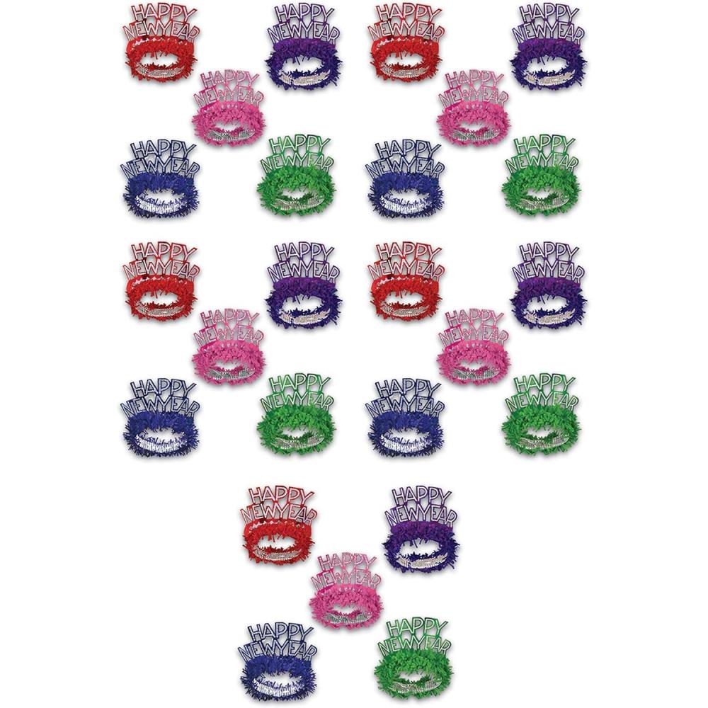 image:imageBeistle Happy New Year Regal Tiaras 25 Piece Party Favors One Size Multicolored