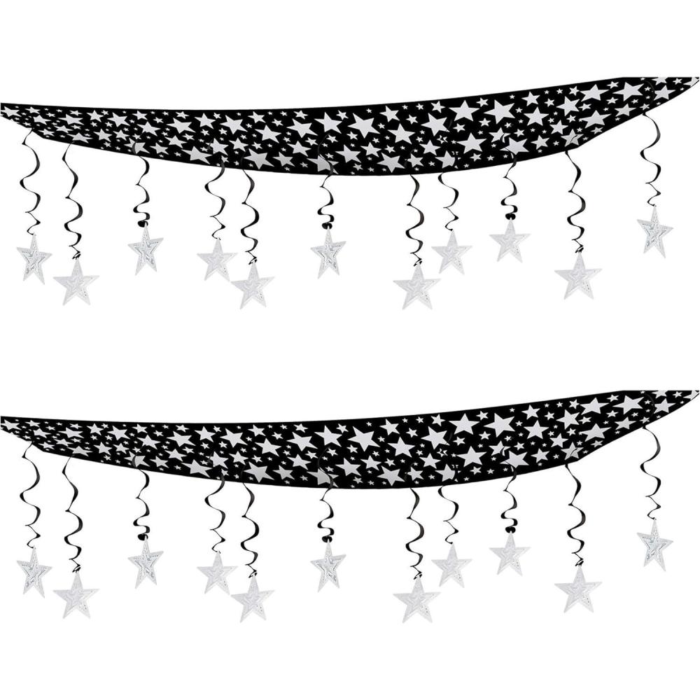 image:imageBeistle The Stars are Out Ceiling Dcor 2 Piece 12 x 12 BlackSilver