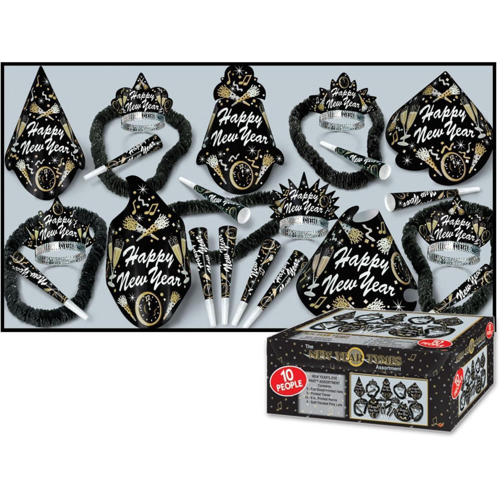 image:imageNew Year Tymes Asst for 10 NO RETAIL PRICE ON CARTON Party Accessory 1 count