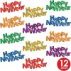 Beistle 12 Piece 2.25″ x 4.75″ Colorful Plastic Jumbo Happy New Year Confetti Decorations Holiday Table Décor NYE Party Supplies