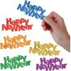 Beistle 12 Piece 2.25″ x 4.75″ Colorful Plastic Jumbo Happy New Year Confetti Decorations Holiday Table Décor NYE Party Supplies