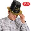 Beistle 12 Piece Durable Cardstock Paper Elegant Hello New Years Eve Top Hats HNY Party Favors, NYE Supplies, Headwear Photo Booth Props, One Size, Gold/Black