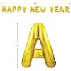 Beistle 2 Piece Gold Mylar Foil NYE Letter Balloon Banners For Happy New Year Party Decorations