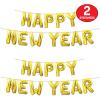 Beistle 2 Piece Gold Mylar Foil NYE Letter Balloon Banners For Happy New Year Party Decorations