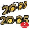 Beistle “2025” Glittered Plastic Eyeglasses – 2 Pack, New Year’s Eve Celebration Wearables, Graduation Party Accessories, Party Handouts, Photo Booth Props, One Size Fits Most