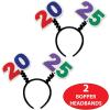 Beistle 2025 Headband Boppers, Set of 2- Graduation and New Year’s Eve Headwear Party Accessories