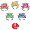 Beistle Americana Assortment for 10 People – New Year’s Eve Party Accessories Kit with Printed Foil Party Hats, Tiaras, Horns, Leis and Serpentine Throws for Colorful NYE Group Celebrations