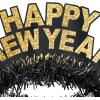Beistle Black and Gold Happy New Year Regal Tiaras – 50-Pack Glittered NYE Headbands with Metallic Fringe and Crown Design for Midnight Celebrations, Countdown Events and HNY Party Supplies(Classic)
