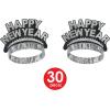 Beistle Gem-Star Silver Deluxe New Year’s Eve Assortment – 100-Person Black and Silver Party Kit with Foil Hats, Glittered Tiaras, Fringed Tiaras and Horns for NYE Countdowns and Midnight Celebrations