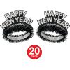 Beistle Gem-Star Silver Deluxe New Year’s Eve Assortment – 100-Person Black and Silver Party Kit with Foil Hats, Glittered Tiaras, Fringed Tiaras and Horns for NYE Countdowns and Midnight Celebrations