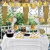Beistle Gold Happy New Year Decorations Banner, 8.5” x 7’- Sparkling NYE Party Supplies, Made In The USA Since 1900