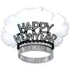 Beistle Happy New Year Bird of Paradise Tiaras – 5-Pack Black and Silver Printed Headbands with White Feathers, Snap-On Adult Novelty Headwear for New Year’s Eve Celebrations and Midnight Countdowns