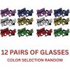 Beistle Happy New Year Cardstock Paper Glittered Novelty Eye Glasses 12 Piece Party Favors, One Size, Blue/Green/Gold/Purple/Red/Silver