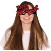 Beistle Happy New Year Cardstock Paper Glittered Novelty Eye Glasses 12 Piece Party Favors, One Size, Blue/Green/Gold/Purple/Red/Silver