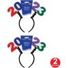 Beistle Happy New Year Headbands – Glittery, Star Boppers, and Sparkling Fabric Top Hats: New Years(“2023” Boppers)