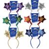 Beistle Happy New Year Headbands – Glittery, Star Boppers, and Sparkling Fabric Top Hats: New Years(Happy New Year Star Boppers – 6 Pack)