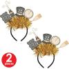 Beistle Happy New Year Headbands – Glittery, Star Boppers, and Sparkling Fabric Top Hats: New Years(New Year’s Eve Boppers)