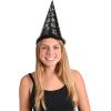 Beistle Happy New Year Party Hats for 25 – Black and Silver Cone Hats with Star Design, Fringe Trim, and Elastic Bands, Festive NYE Headwear for Countdown Events, Midnight Celebrations Parties