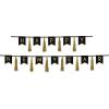 Beistle Happy New Years Eve Tassel Banners 2 Piece Hanging Decorations, 13″ x 6′ & 13″ x 9′, Black/Gold