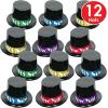 Beistle Midnight Magic New Year Toppers – 12 Pack, Black Plastic Top Hats with Assorted Foil Bands, Classic New Year’s Eve Celebration Headwear, One Size Fits Most Adults
