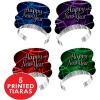 Beistle Ring In The New Year Party Assortment For 10 People – NYE Photo Booth Props – Hats, Tiaras, Noisemaker Horns