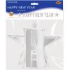 Beistle Silver Happy New Year Decorations Banner, 8.5” x 7’- Sparkling NYE Party Supplies, Made In The USA Since 1900
