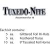 Beistle Tuxedo-Nite New Years Eve Party Assortment for 10 People- NYE Glittered Top Hats, Feathered Tiaras, Tassel Horns, Made in USA Since 1900