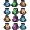 Beistle 12 Piece Glowing Neon Black Light Reactive New Year’s Eve Hats NYE Party Supplies Favors HNY Photo Booth Props, Made In USA Since 1900