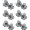 Beistle 12 Piece Silver Happy New Year Top Hats For NYE Party Supplies