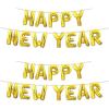 Beistle 2 Piece Gold Mylar Foil NYE Letter Balloon Banners For Happy New Year Party Decorations