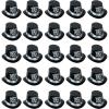 Beistle 25 Piece Black HNY Paper Top Hats For Happy New Year’s Eve Party Supplies
