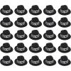 Beistle 25-Person Swing Fedora, Black/Silver Happy New Years Retro Hat with Black Foil Band, Roaring 20’s Headwear for NYE Celebrations, One Size