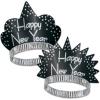 Beistle 50-Person Sparkling Tiaras, Black & Silver Happy New Year Headdress for Parties & Gatherings, NYE Accessories for Midnight Celebrations