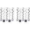 Beistle Black and Silver Happy New Year Whirls, 33-Inch, 5 Per Package,Black/Silver(10 piece)