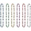 Beistle Happy New Year Beads of Expression – 12 Pack, Metallic Bead Necklaces with Star Accents, Assorted Colors Celebration Jewelry for New Year’s Parties & NYE Events, 36”(Assorted Color)