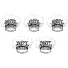 Beistle Happy New Year Bird of Paradise Tiaras – 5-Pack Black and Silver Printed Headbands with White Feathers, Snap-On Adult Novelty Headwear for New Year’s Eve Celebrations and Midnight Countdowns