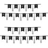Beistle Happy New Year Tassel Streamer 2 Piece, 13″ x 6′ & 13″ x 9′, Black/Silver