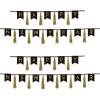 Beistle Happy New Years Eve Tassel Banners 2 Piece Hanging Decorations, 13″ x 6′ & 13″ x 9′, Black/Gold