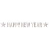 Beistle Silver Happy New Year Decorations Banner, 8.5” x 7’- Sparkling NYE Party Supplies, Made In The USA Since 1900