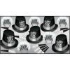 Beistle Tuxedo-Nite New Years Eve Party Assortment for 10 People- NYE Glittered Top Hats, Feathered Tiaras, Tassel Horns, Made in USA Since 1900