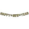 Glittered Happy New Year Streamer (black & gold) Party Accessory  (1 count) (1/Pkg)
