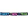 Neon Happy New Year Streamer Party Accessory (1 count) (1/Pkg)