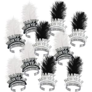 Beistle 10 Piece Chicago Swing Happy New Year’s Eve Tiaras, NYE Party Favors(One Size)