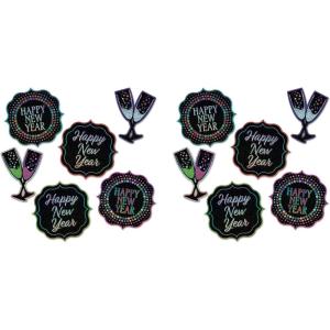Beistle 12 Piece Colorful Happy New Year Cut Out Decorations