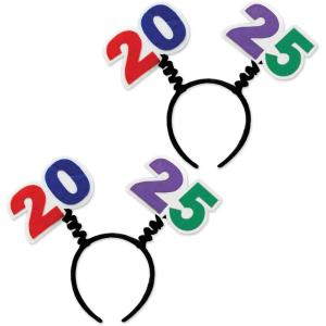 Beistle 2025 Headband Boppers, Set of 2- Graduation and New Year’s Eve Headwear Party Accessories