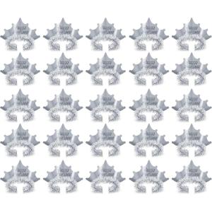 Beistle 25 Piece Silver Happy New Year Headband Tiaras NYE Party Favors Supplies, One Size
